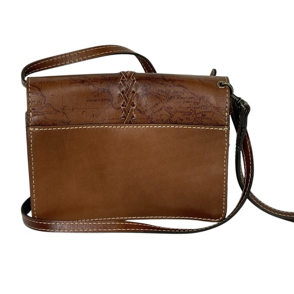 Patricia Nash Map Collection Crossbody Clutch Bag Leather Brass Travel Artisan - Picture 3 of 13